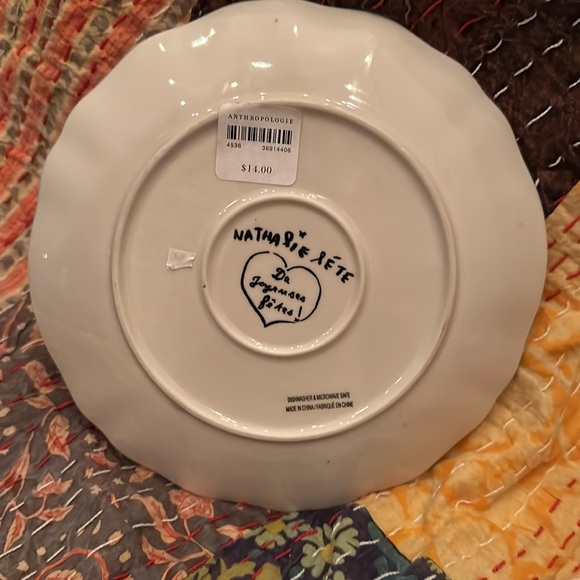 Beautiful French Christmas plate by artist Nathalie Lete for Anthropologie - Picture 2 of 2